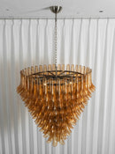 Solene Amber Glass Petal Chandelier
