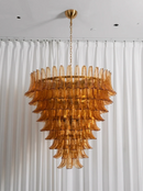 Solene Amber Glass Petal Chandelier