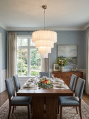 Murano White Glass Tubes Chandelier
