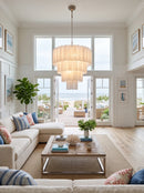 Murano White Glass Tubes Chandelier