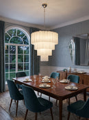 Murano White Glass Tubes Chandelier