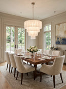 Murano White Glass Tubes Chandelier