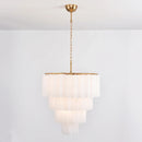 Murano White Glass Tubes Chandelier