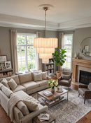 Murano White Glass Tubes Chandelier