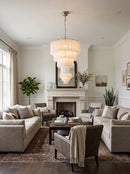 Murano White Glass Tubes Chandelier