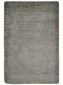 Solid 2x3 Brown Hand Knotted Entryway Silk Area Rug | TRD29784