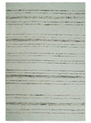 Solid 5x8 and 8x10 Ivory and brown Woolen Chunky and Soft Berber Area Rug | BER4
