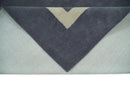 Solid 8x10 Gray and Beige Handmade Modern Scandinavian Wool Area Rug | SOL1
