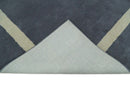 Solid 8x10 Gray and Beige Handmade Modern Scandinavian Wool Area Rug | SOL1
