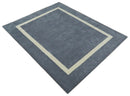 Solid 8x10 Gray and Beige Handmade Modern Scandinavian Wool Area Rug | SOL1