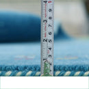 Hand Loomed Wool Area Rug Solid Blue Border Design with Accents by The Rug Decor