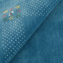 Hand Loomed Wool Area Rug Solid Blue Border Design with Accents by The Rug Decor