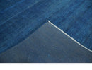 Solid Blue Hand Knotted Wool Area Rug 8x10 - Contemporary