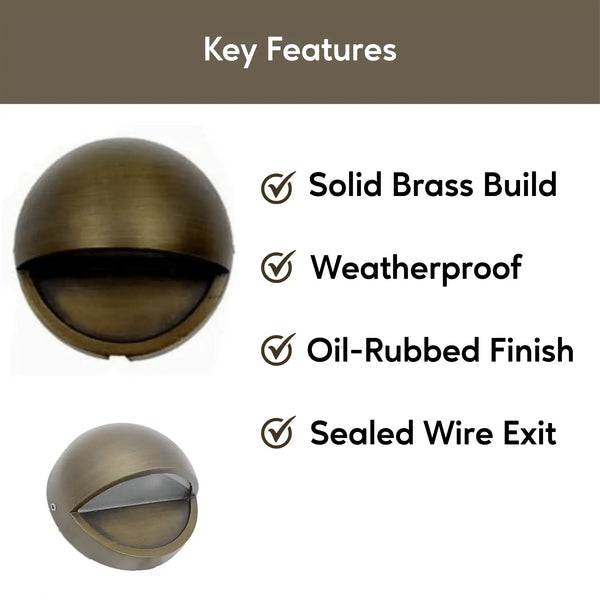Solid Brass Half Moon Puck Light Fixture, photo 2 of 9