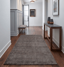 Brown Blended Wool Area Rug 5x7 - Scandinavian Flatwoven Design
