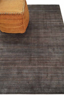 Brown Blended Wool Area Rug 5x7 - Scandinavian Flatwoven Design
