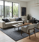 Charcoal Gray Wool Blend Hand Woven Chunky Textured Area Rug with Felted Finish by The Rug Decor