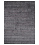 Solid Charcoal Scandinavian 5x7 Blended Wool Flatwoven Area Rug, Dinning, Kids Rug | HL14