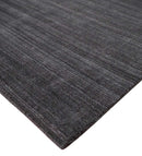 Charcoal Hand-Woven Blended Wool Scandinavian Area Rug 5x7 - Authentic Flatwoven Design