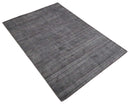 Solid Charcoal Scandinavian 5x7 Blended Wool Flatwoven Area Rug, Dinning, Kids Rug | HL14