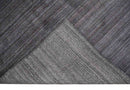 Solid Charcoal Scandinavian 5x7 Blended Wool Flatwoven Area Rug, Dinning, Kids Rug | HL14