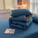 GobekUsa Solid Color Brush Fabric Bedding Set - 4 Pieces