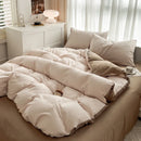 GobekUsa Solid Color Brush Fabric Bedding Set - 4 Pieces