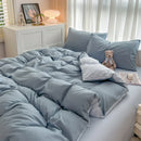 GobekUsa Solid Color Brush Fabric Bedding Set - 4 Pieces