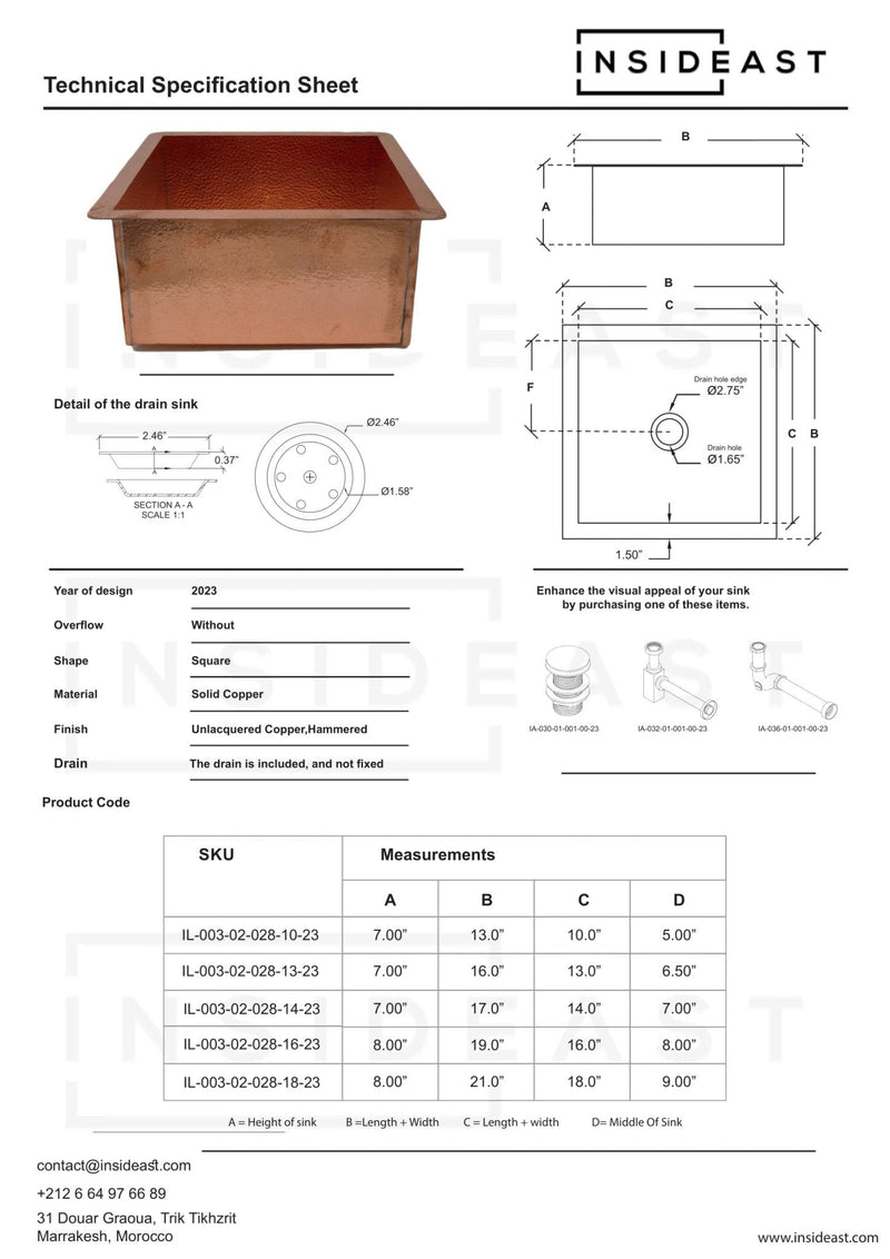 Solid Copper Undermount Hammered Sink, Kitchen Sink, Island Sink, Outdoor Sink