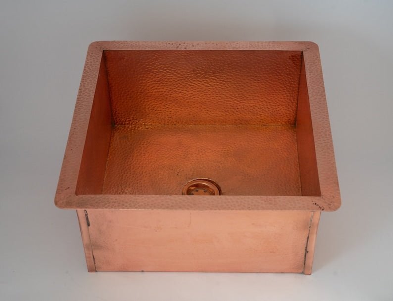 Solid Copper Undermount Hammered Sink, Kitchen Sink, Island Sink, Outdoor Sink