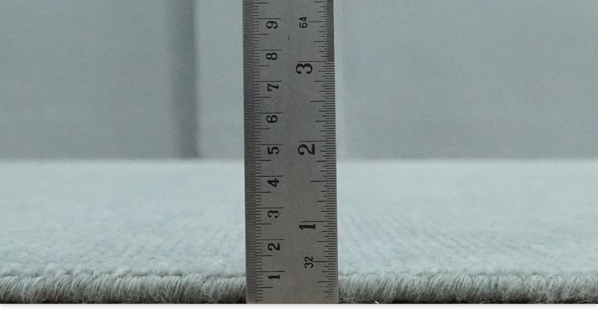 Solid Gray Hand Knotted Wool Area Rug - Modern Contemporary Artisanal Weave Design, photo 11 of 13