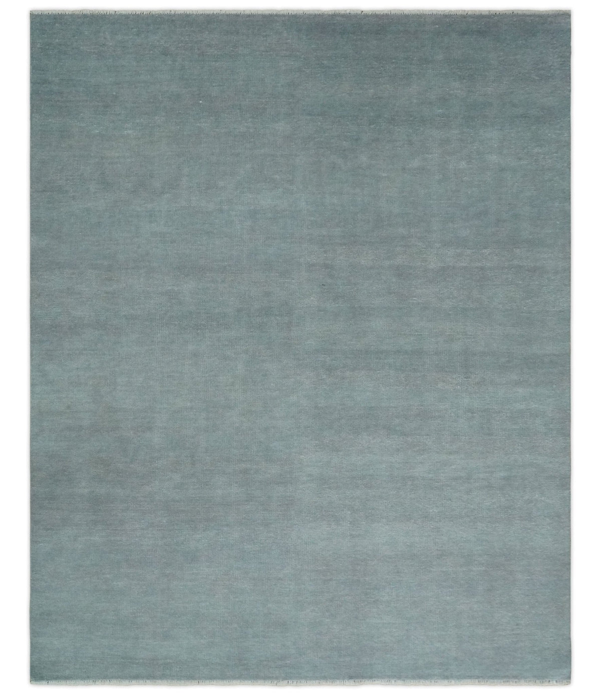 Solid Gray Hand Knotted Wool Area Rug - Modern Contemporary Artisanal Weave Design