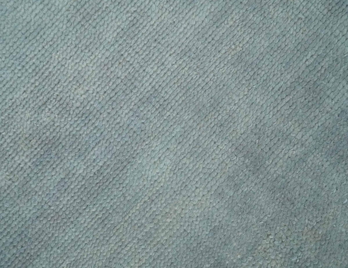 Solid Gray Hand Knotted Wool Area Rug - Modern Contemporary Artisanal Weave Design, photo 7 of 13
