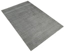 Hand Woven Solid Gray Blended Wool Area Rug