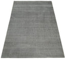 Dark Gray Hand Woven Wool Blend Area Rug - Versatile Modern Classic