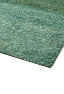 Solid Green Hand knotted Contemporary Custom Made wool Area Rug