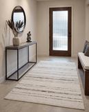 Wool Berber Area Rug Ivory Brown 5x8 8x10 - Soft Loop Pile