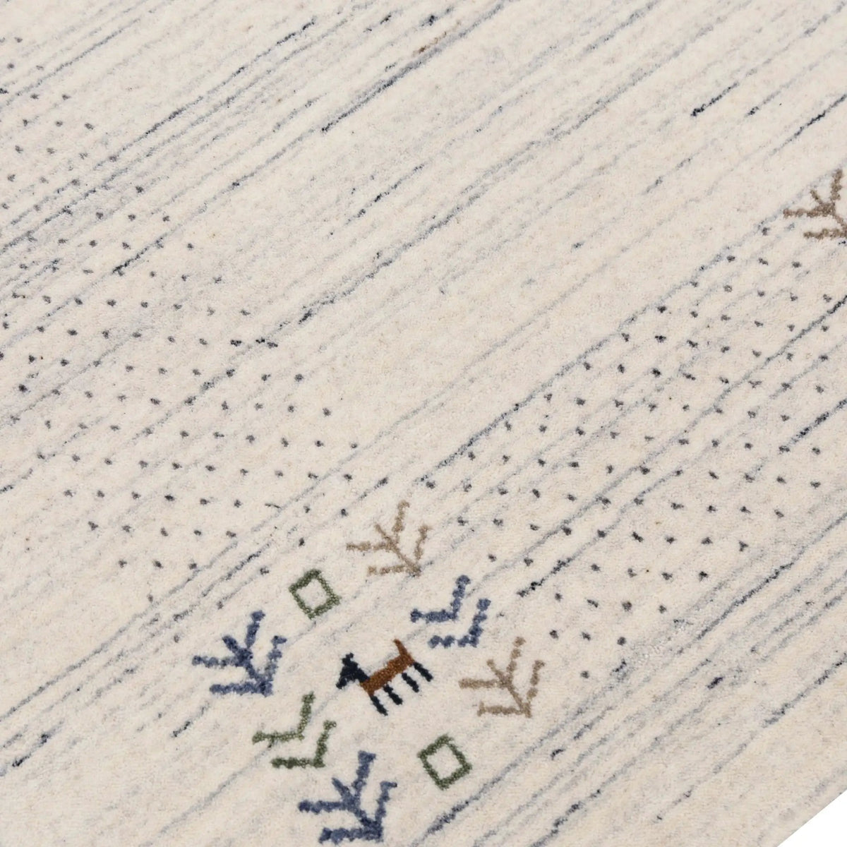 Ivory Hand Loomed Wool Area Rug With Geometric Border Pattern, photo 12 of 12
