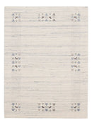 Ivory Hand Loomed Wool Area Rug With Geometric Border Pattern by The Rug Decor
