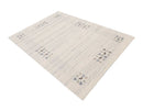 Ivory Hand Loomed Wool Area Rug With Geometric Border Pattern by The Rug Decor