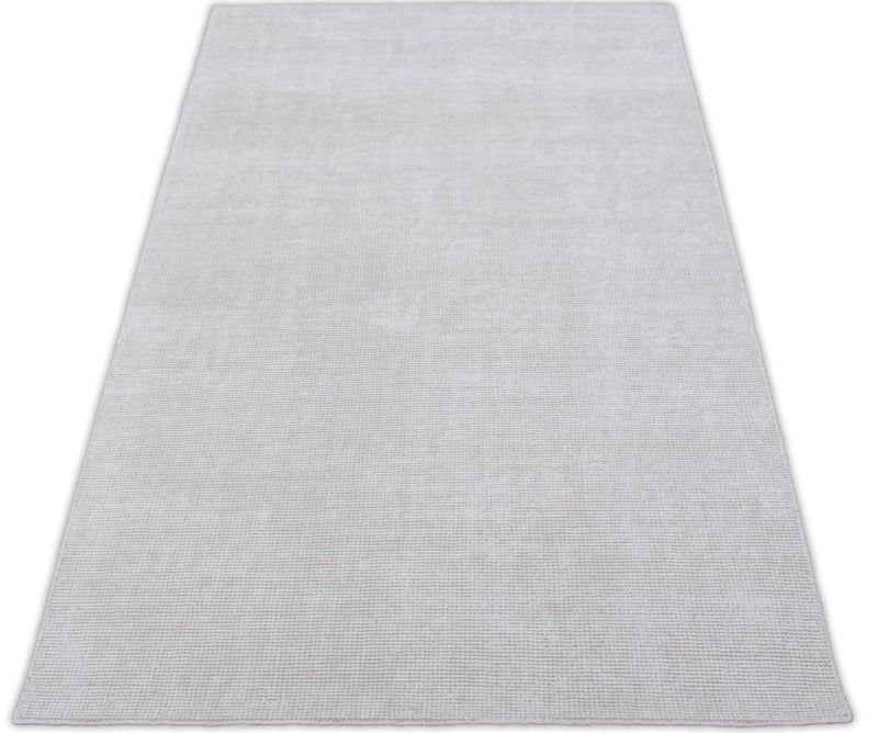 2x3, 5x8, 6x9 and 8x10 Solid Ivory Hand Made Textured Wool Area Rug | Low Pile | No Shedding | TRD163