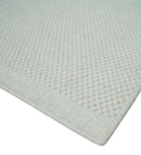 Ivory Hand-Woven Natural Wool Dari Area Rug - Layering Multiple Sizes by The Rug Decor