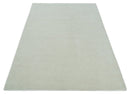 Custom Made Solid Ivory White Hand Tufted Layering Rug