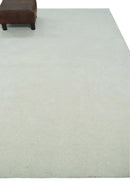 Ivory White Hand Tufted Wool Area Rug - Custom Layering Size by The Rug Decor