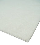 Custom Made Solid Ivory White Hand Tufted Layering Rug
