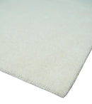 Ivory White Hand Tufted Wool Area Rug - Custom Layering Size by The Rug Decor