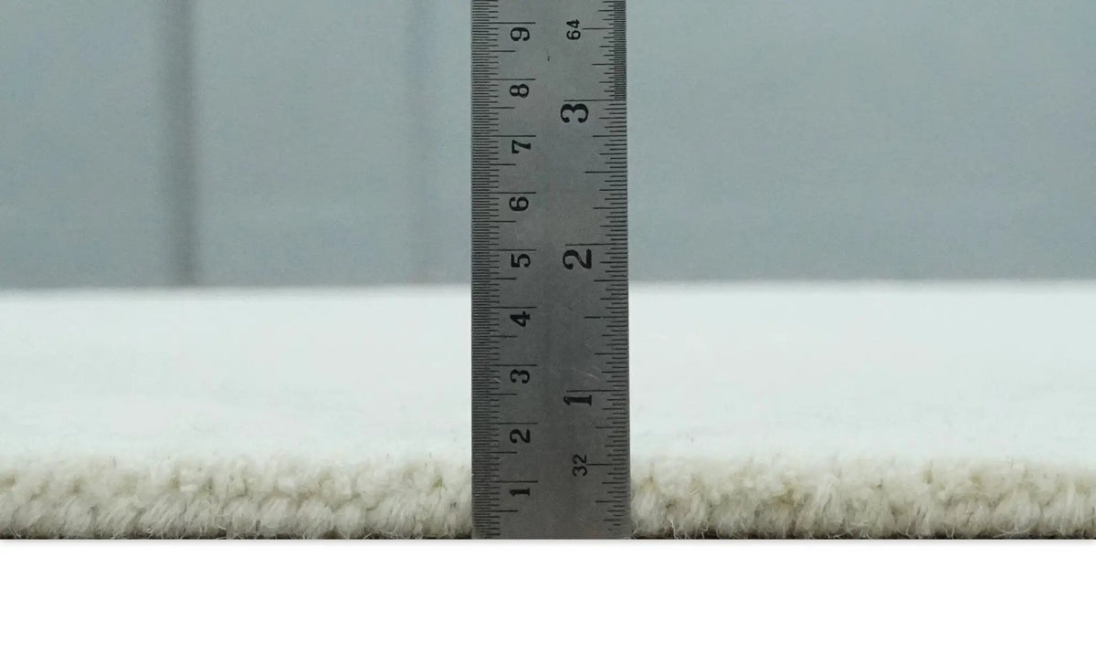 Ivory White Hand Tufted Wool Area Rug - Custom Layering Size, photo 8 of 11
