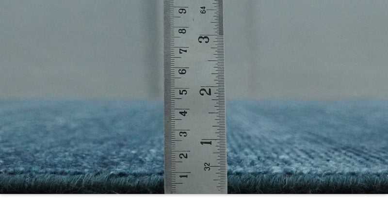 Solid Midnight Blue Hand knotted Modern 8x10 wool Area Rug