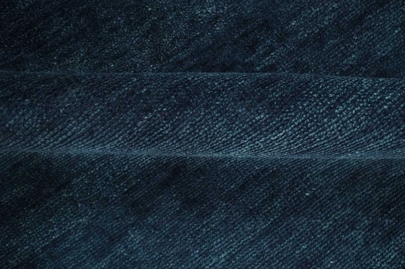 Solid Midnight Blue Hand knotted Modern 8x10 wool Area Rug