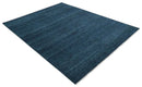Solid Midnight Blue Hand knotted Modern 8x10 wool Area Rug